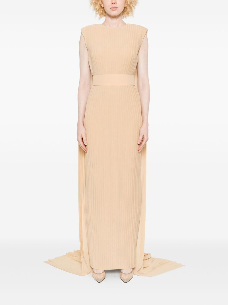 SOLACE LONDON pleated cape maxi dress outlook