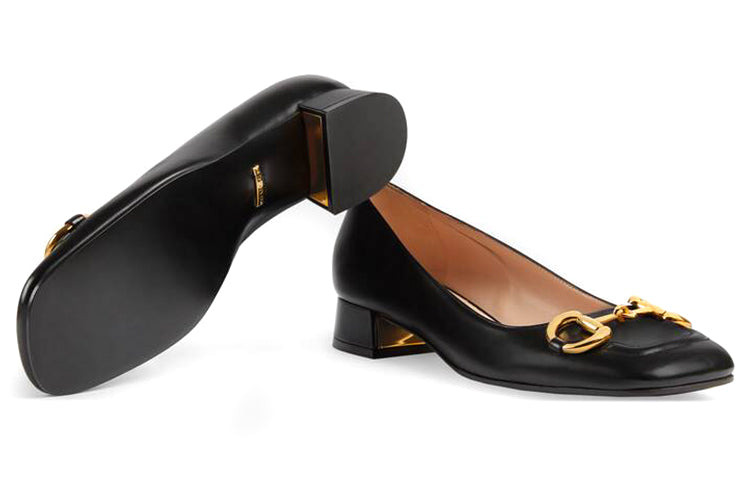 (WMNS) Gucci Ballet Flat with Horsebit 'Black Leather' 645600-C9D00-1000 - 5