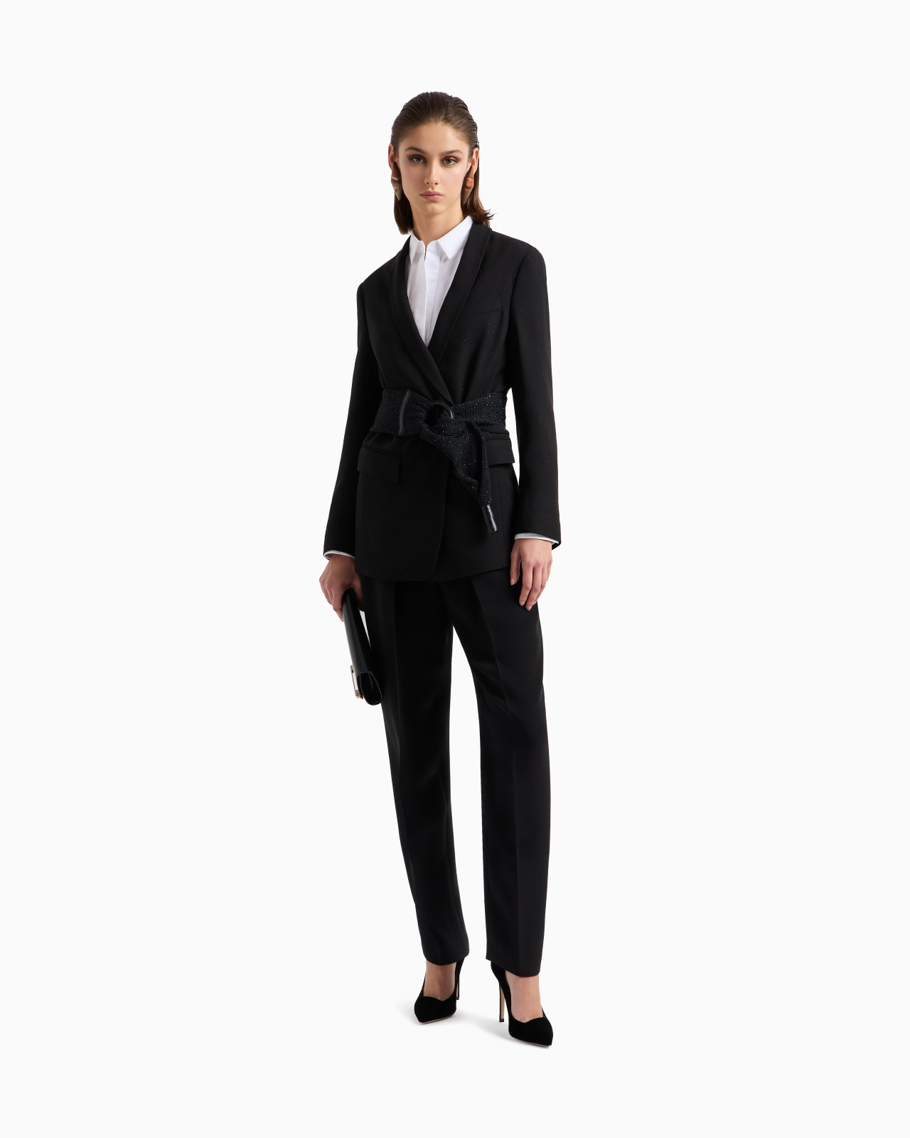 GLITTER SILK-CADY SINGLE-BREASTED JACKET - 2