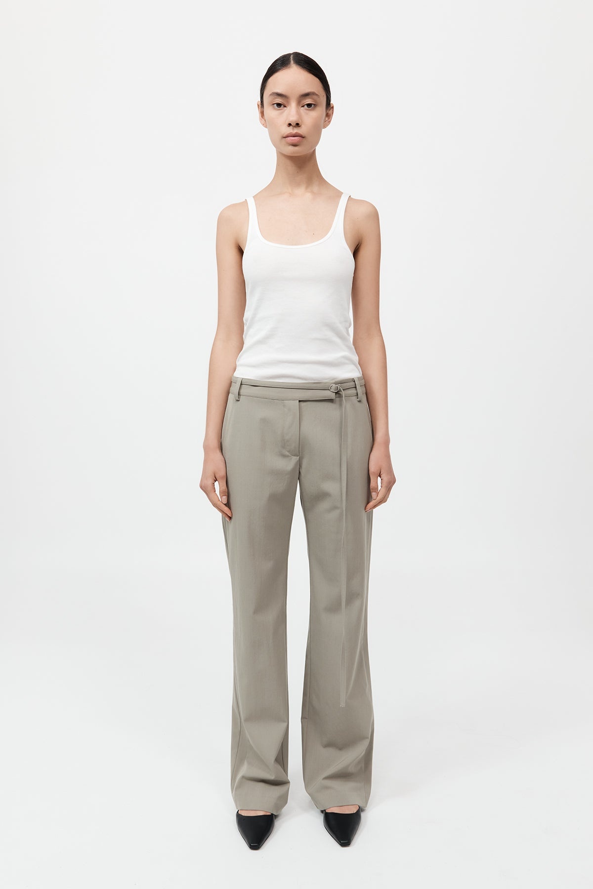 90s Panelled Pants - Moss Grey - 2