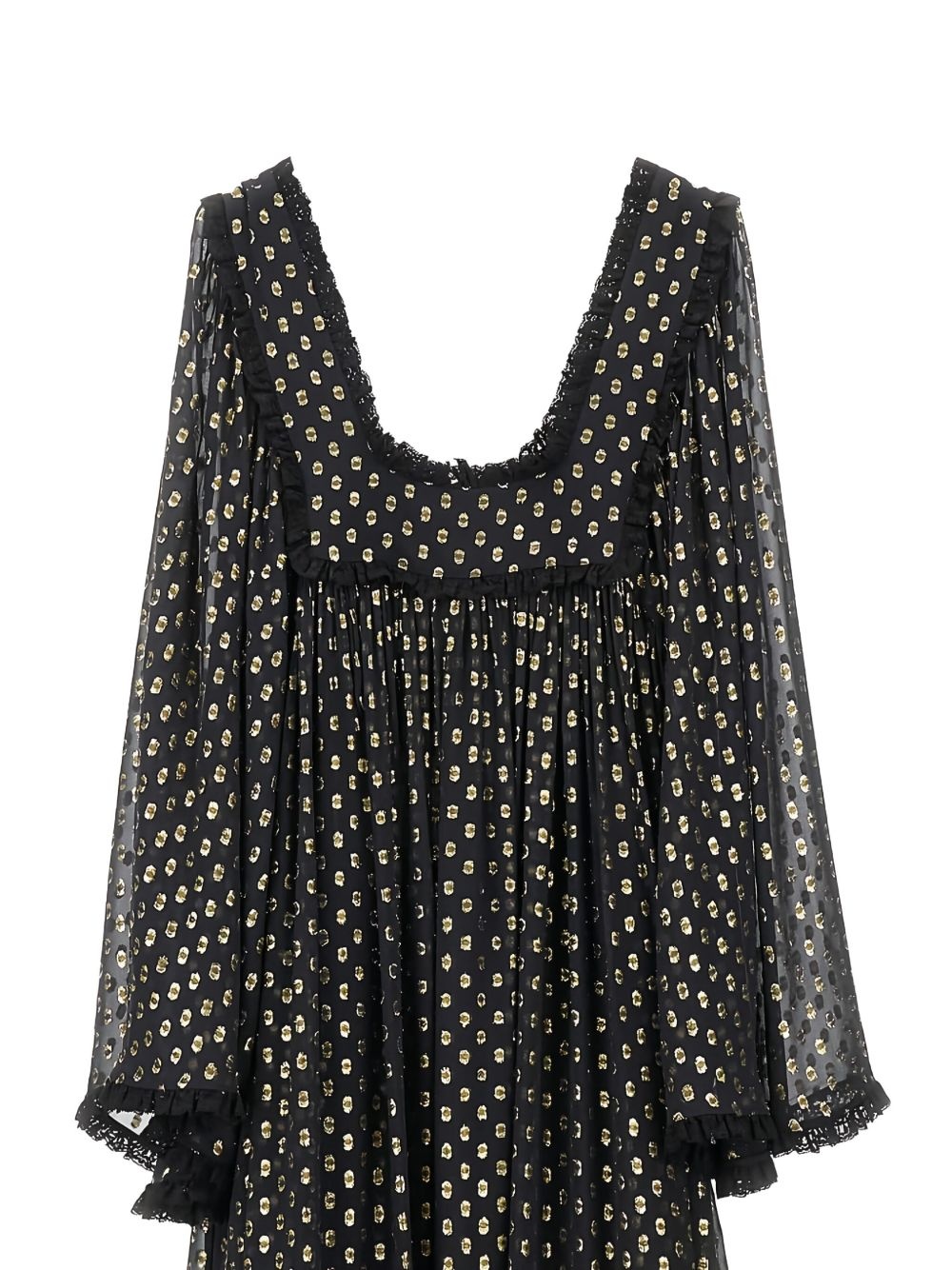 polka-dot ruffled maxi dress - 2