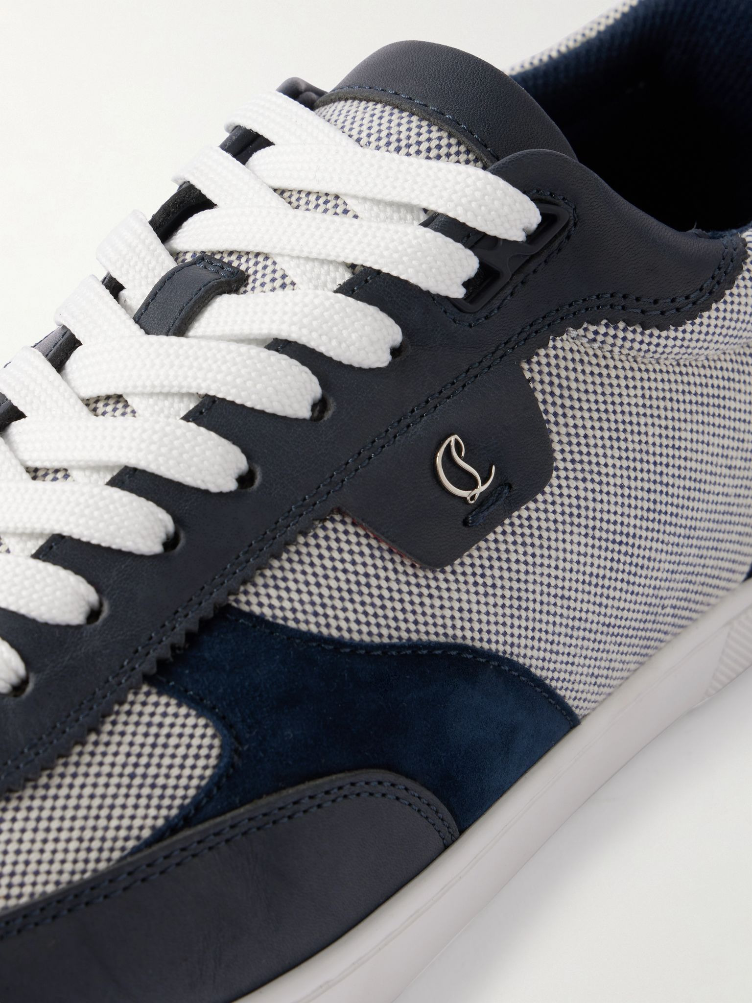 Tutti Rui Leather and Suede-Trimmed Granariso Canvas Sneakers Navy - 5