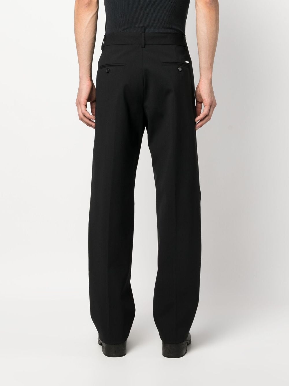 logo-plaque tailored trousers - 4