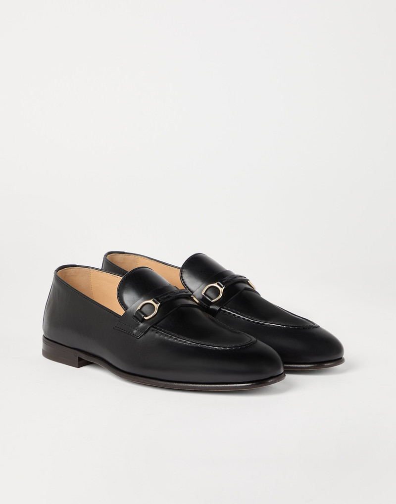 Soft waxed calfskin loafers with bit detail - 1