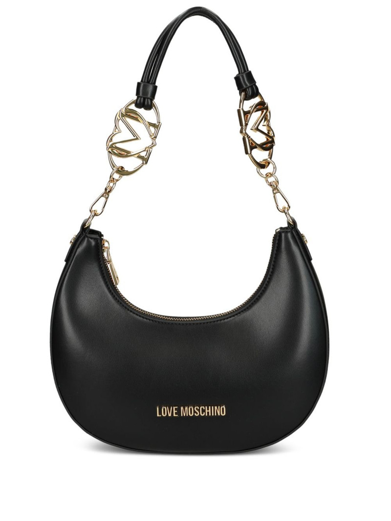 chain-embellished crescent shoulder bag 1