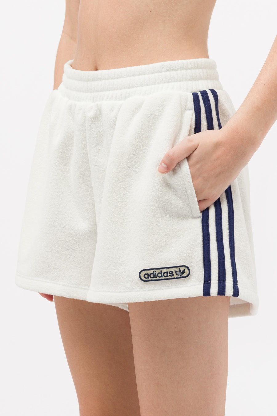 High Waisted Towel Terry Shorts in Non-Dyed - 4