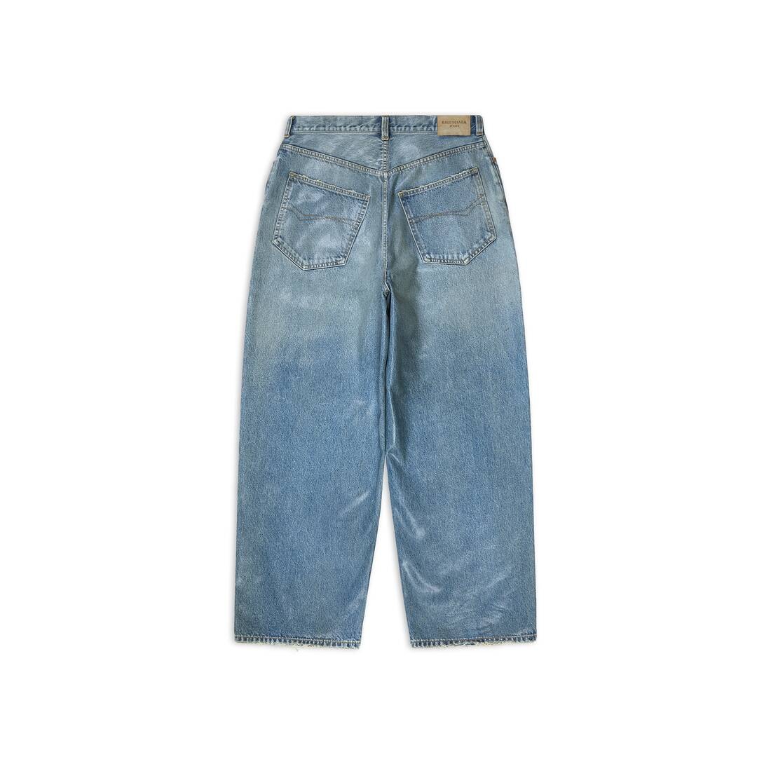 Denim Size Sticker Baggy Pants in Blue