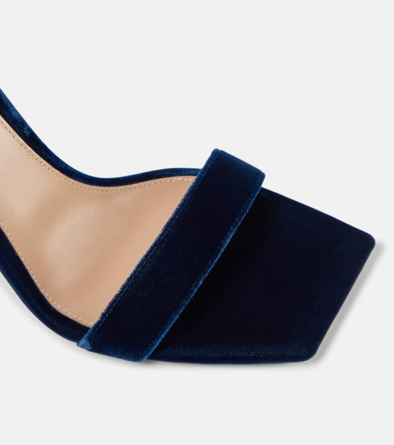 Embellished velvet sandals 6