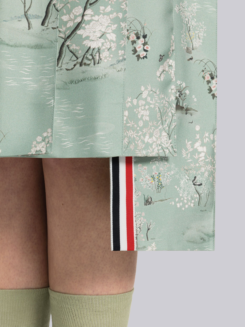 Toile Silk Twill Knee Length Pleated Skirt 4
