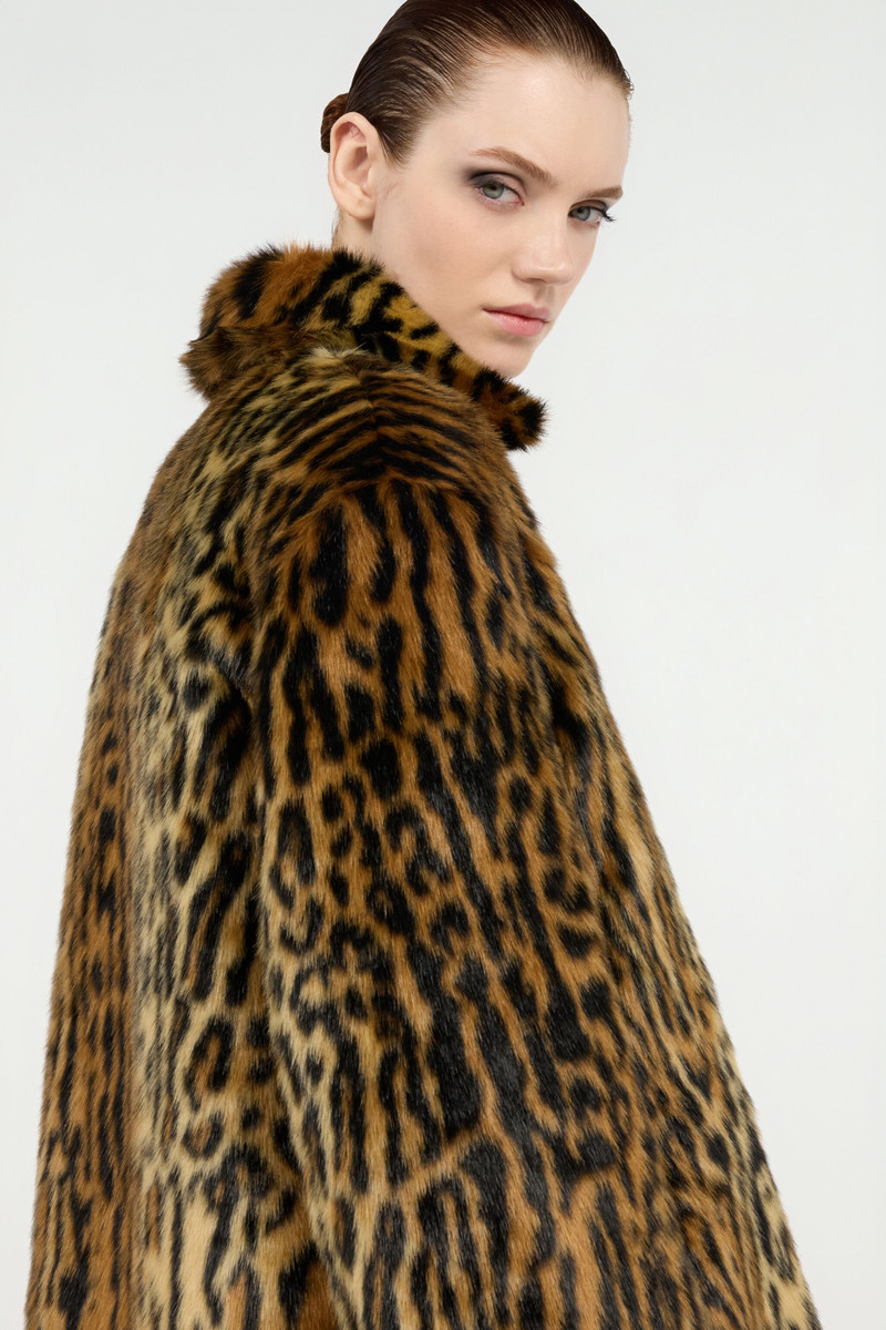 Roberto Cavalli Leopard Print Faux Fur Coat 7