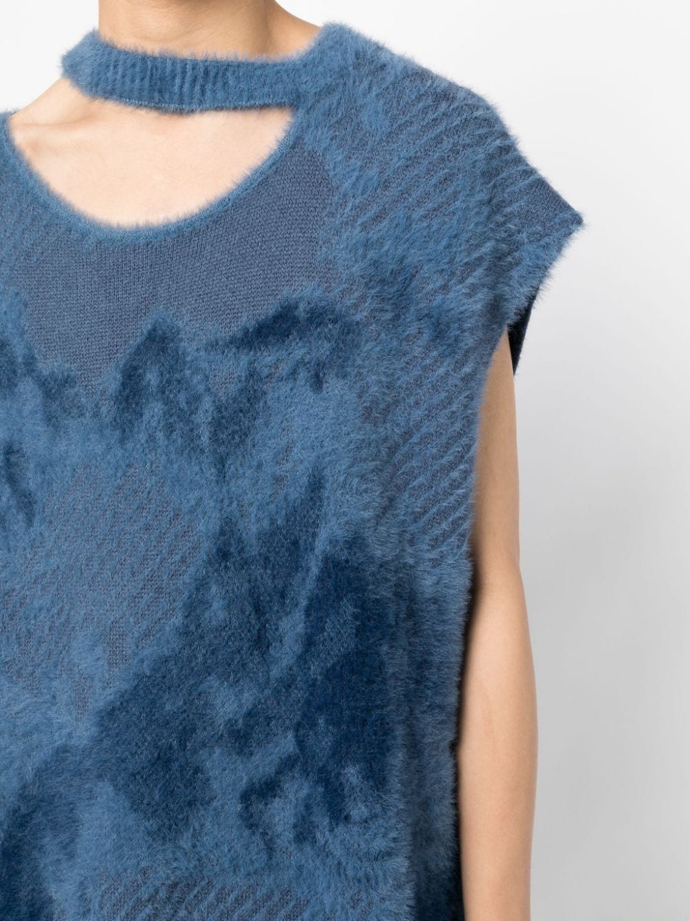 cut-out sleeveless jumper - 5