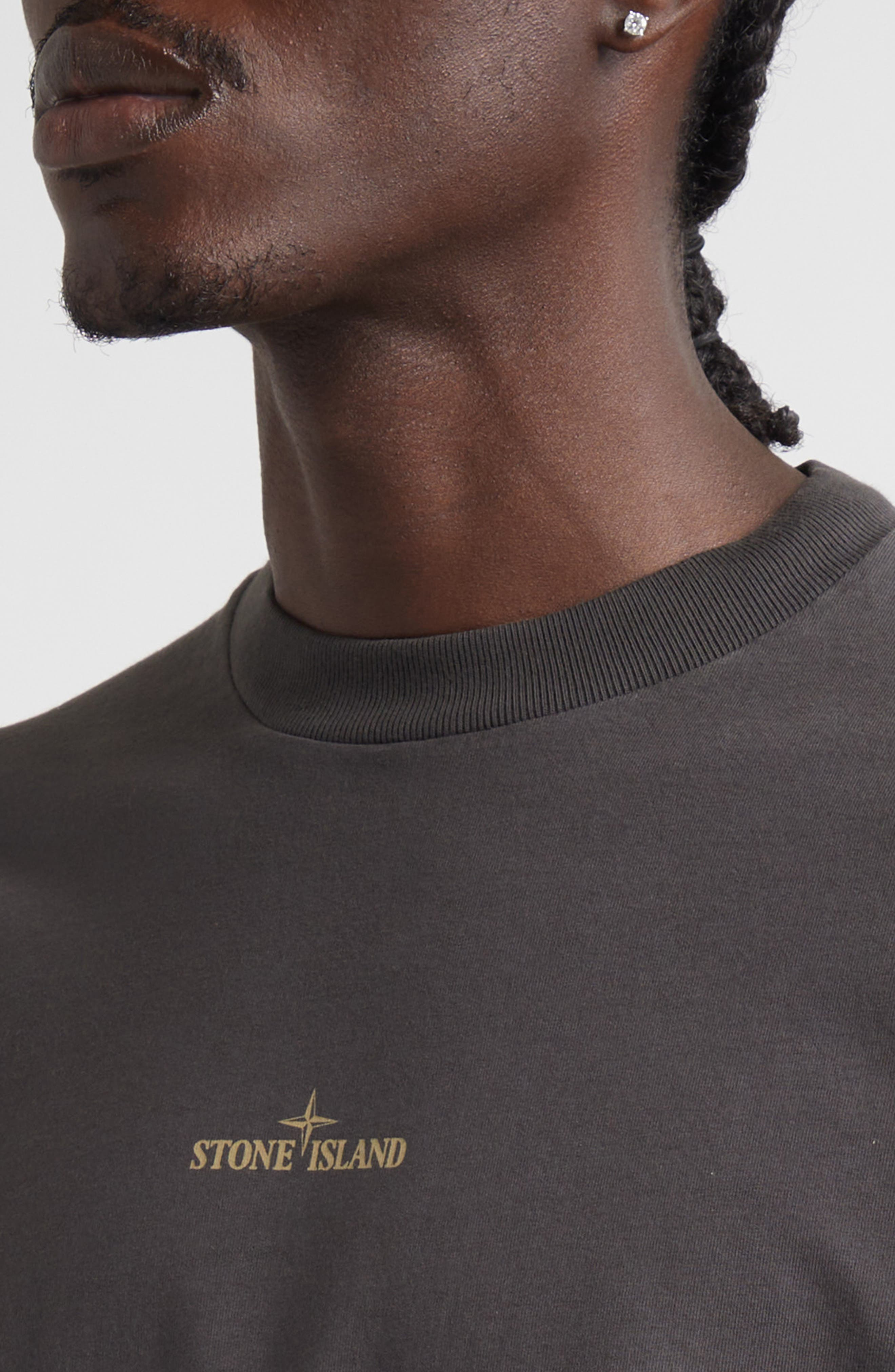 Stone Island Logo Cotton T-Shirt in V0062 Lead Grey at Nordstrom - 5