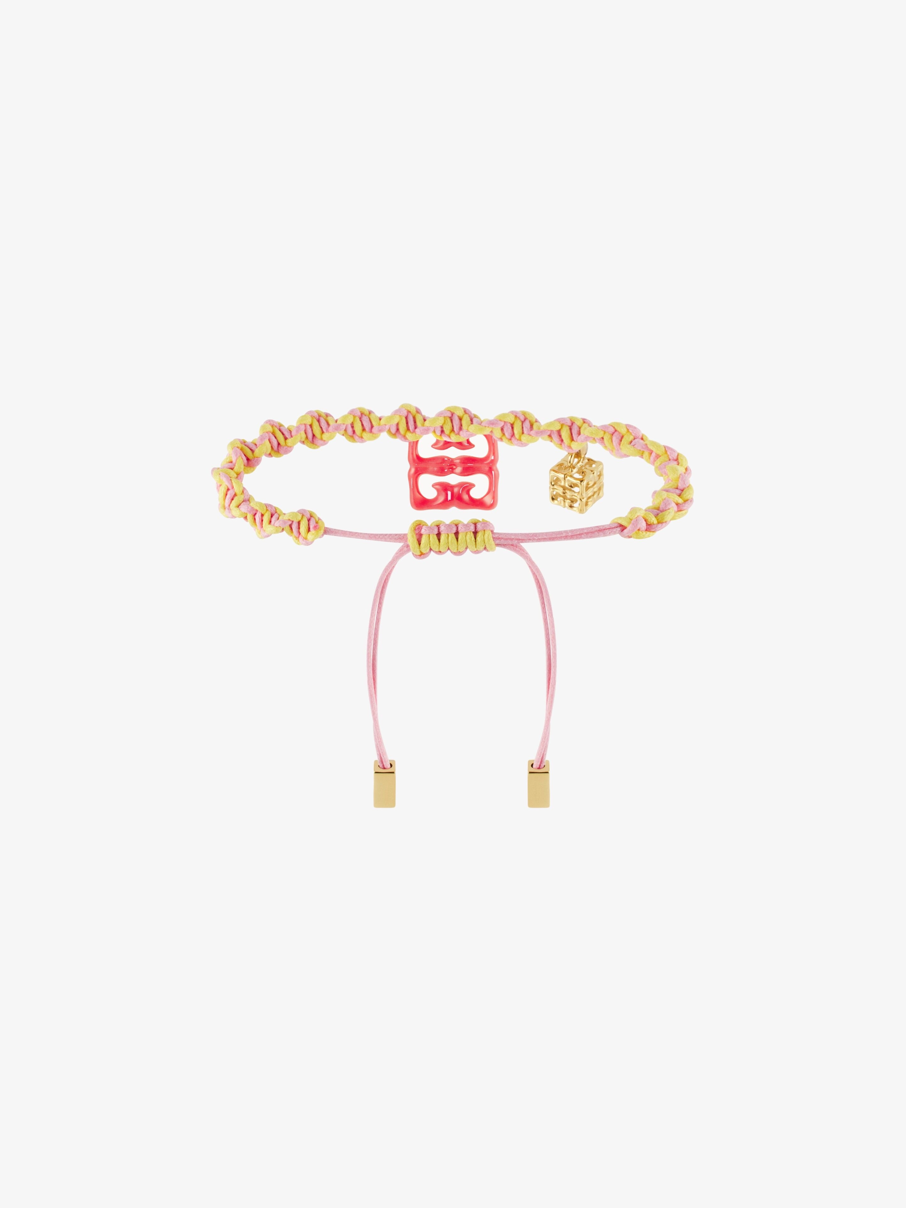 4G LIQUID BRACELET IN WOVEN COTTON, METAL AND RESIN - 4