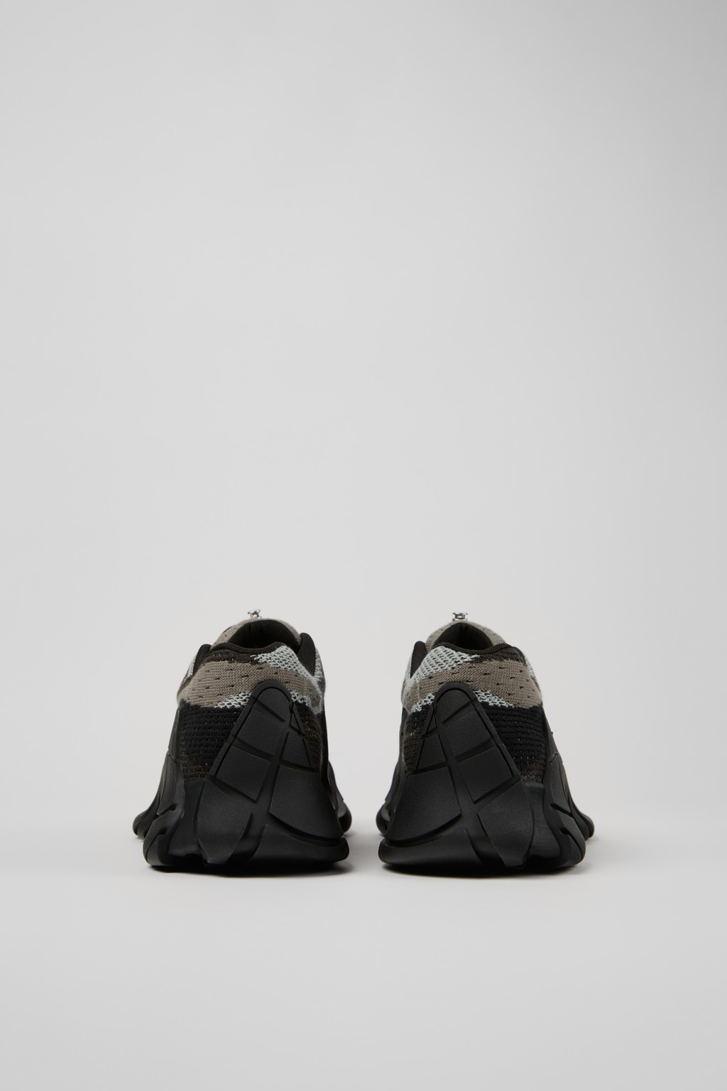 Black-Gray Textile Sneakers - 3