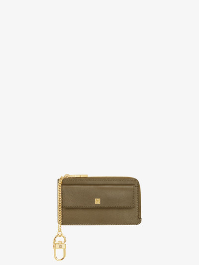 Givenchy 4G ZIPPED CARD HOLDER IN GRAINED LEATHER outlook
