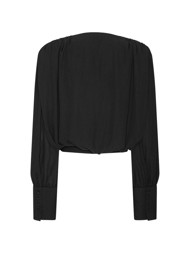 long sleeve V-neck blouse 3