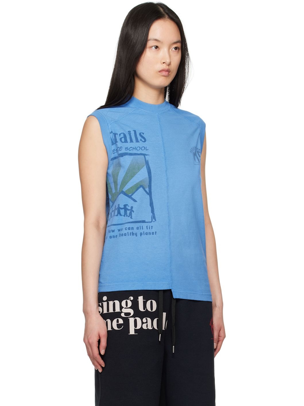 Blue Regenerated Graphic T-Shirts Tank Top - 2