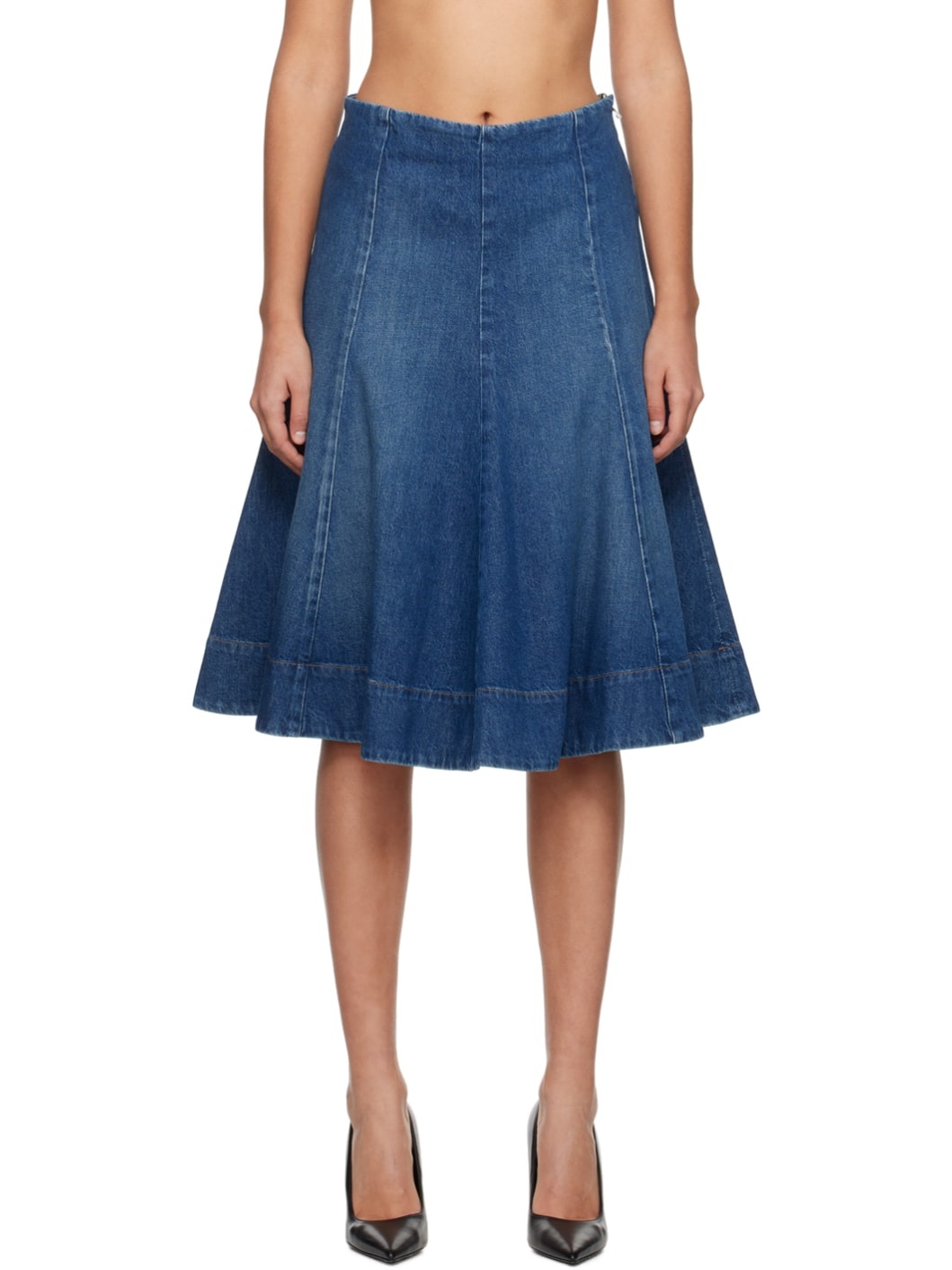 Indigo 'The Lennox' Denim Midi Skirt - 1