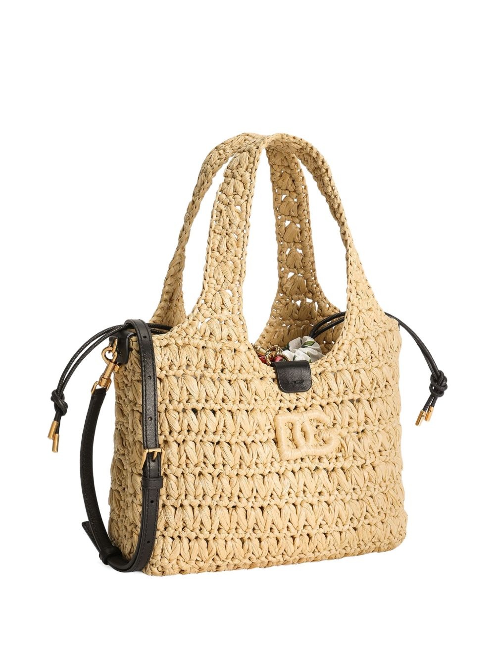 woven-raffia tote bag - 4
