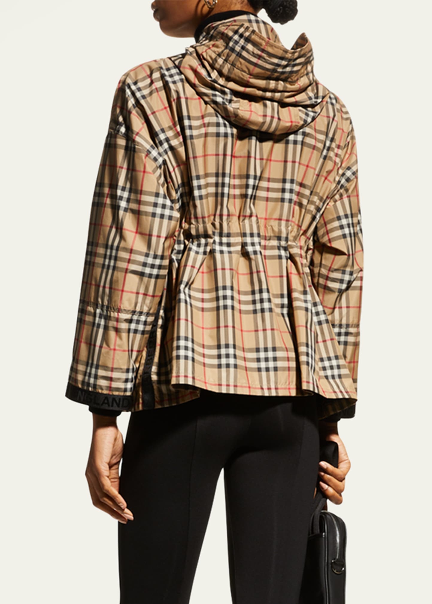Logo Tape Vintage Check Hooded Jacket - 3