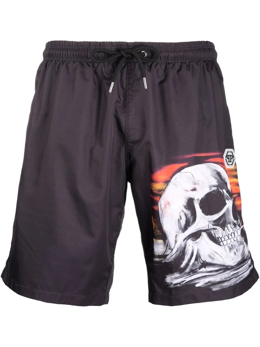 skull graphic-print swim shorts - 1