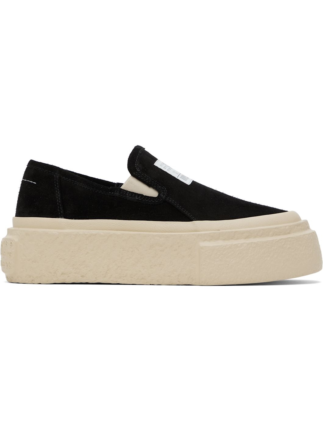 Black Suede Platform Slip-On Sneakers - 1