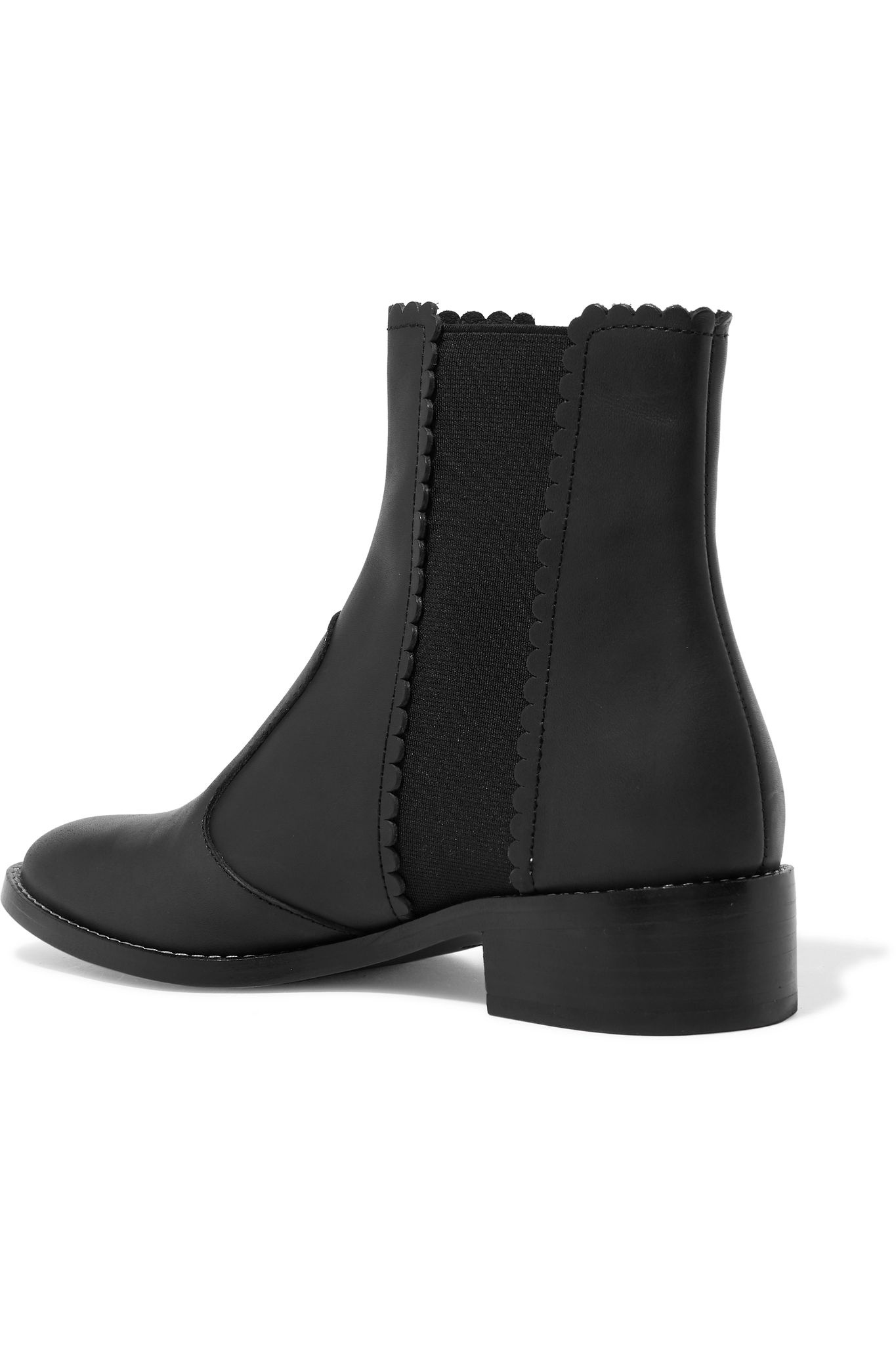 Scalloped leather Chelsea boots - 4