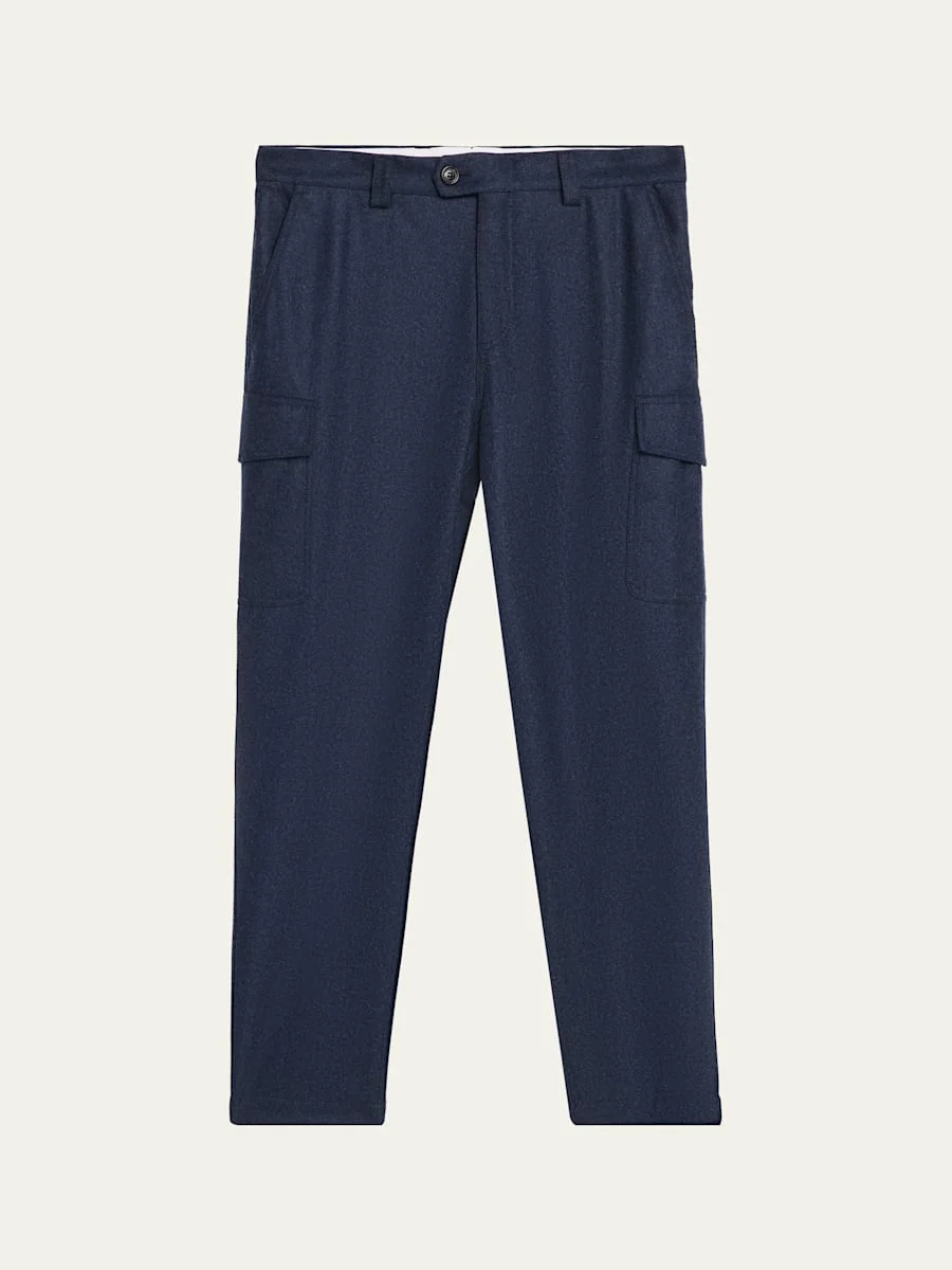 Men's Wool Flannel Tapered Leg Cargo Pants - 1