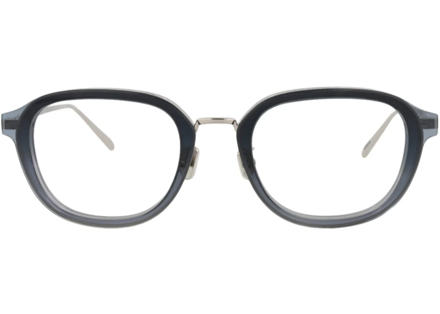 Berluti Round-Frame Acetate Optical Frames Blue Silver Transparent (BL50016U-51-086) - 1