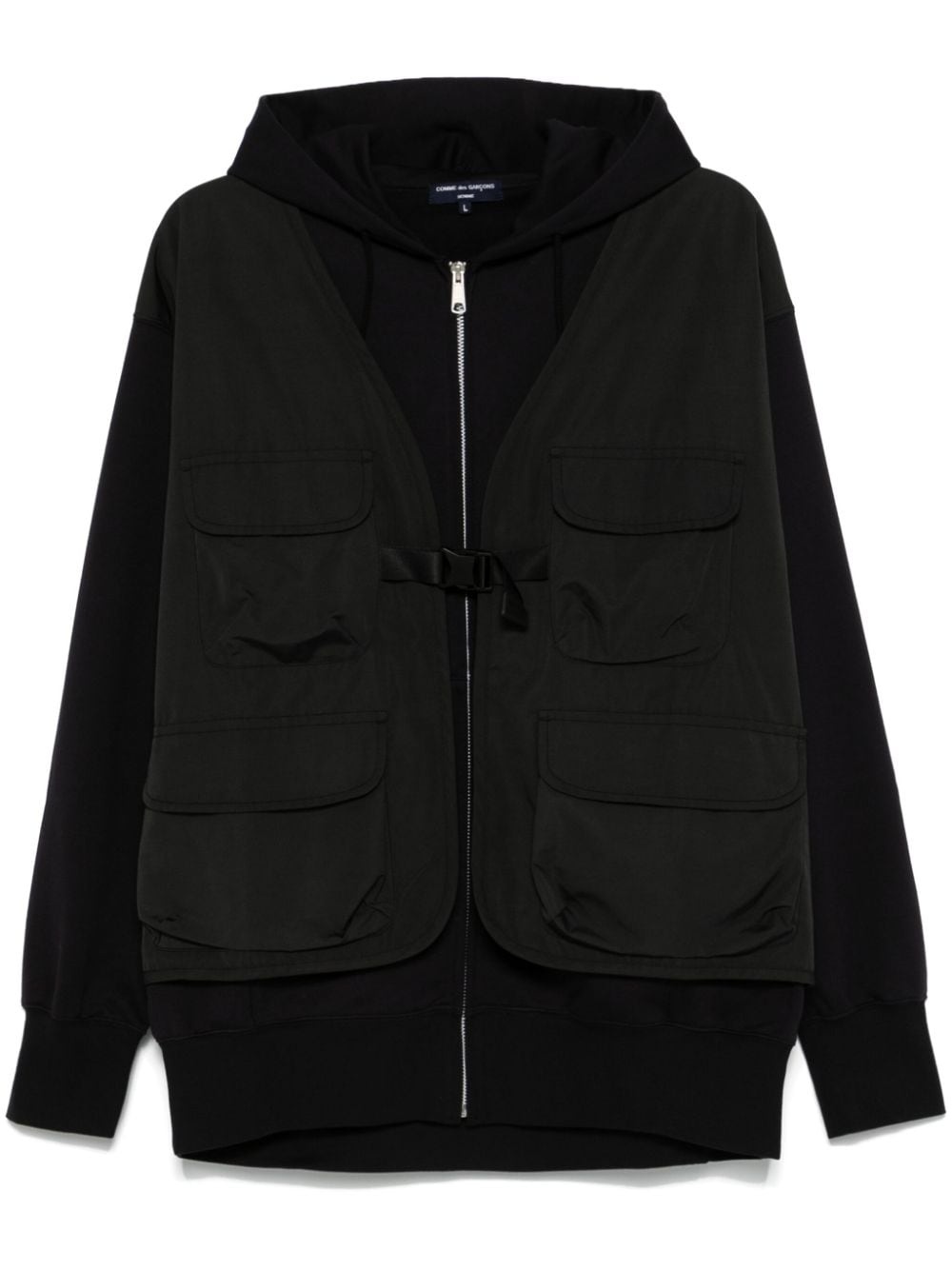 layered-design hoodie - 1