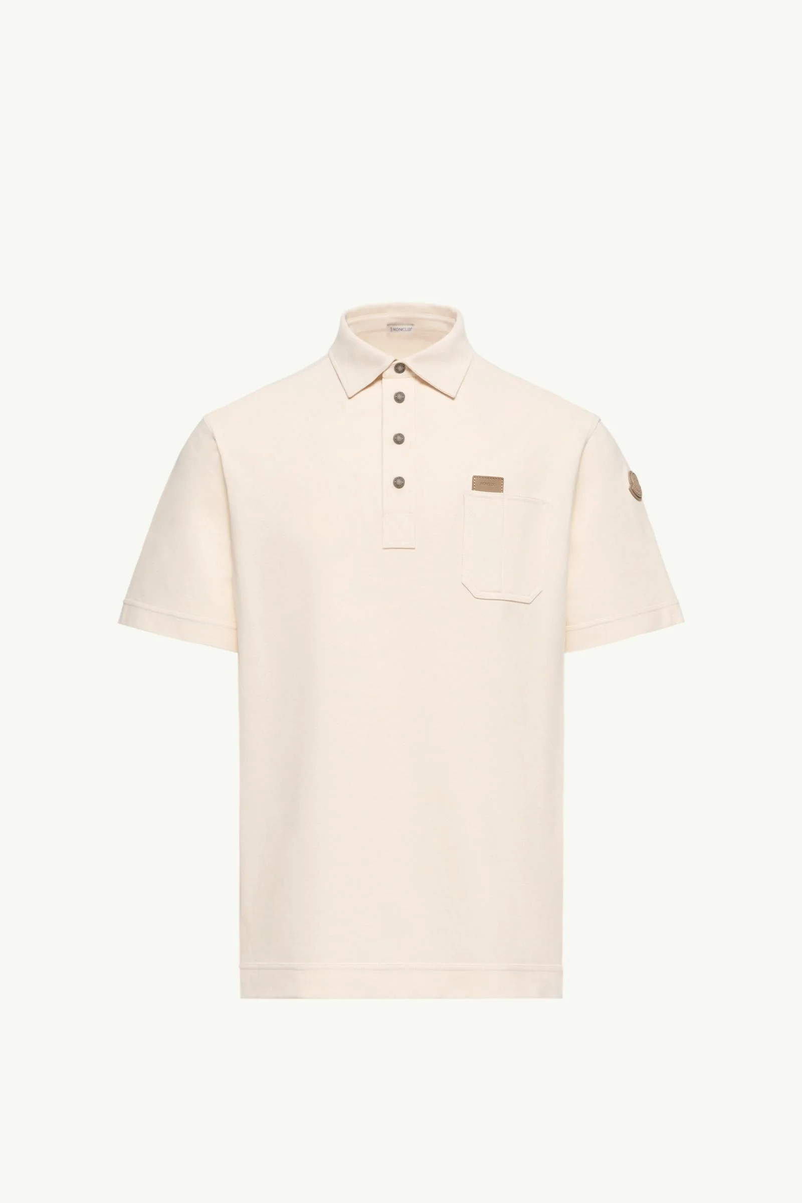 Leather Logo Tag Cotton Polo Shirt - 1