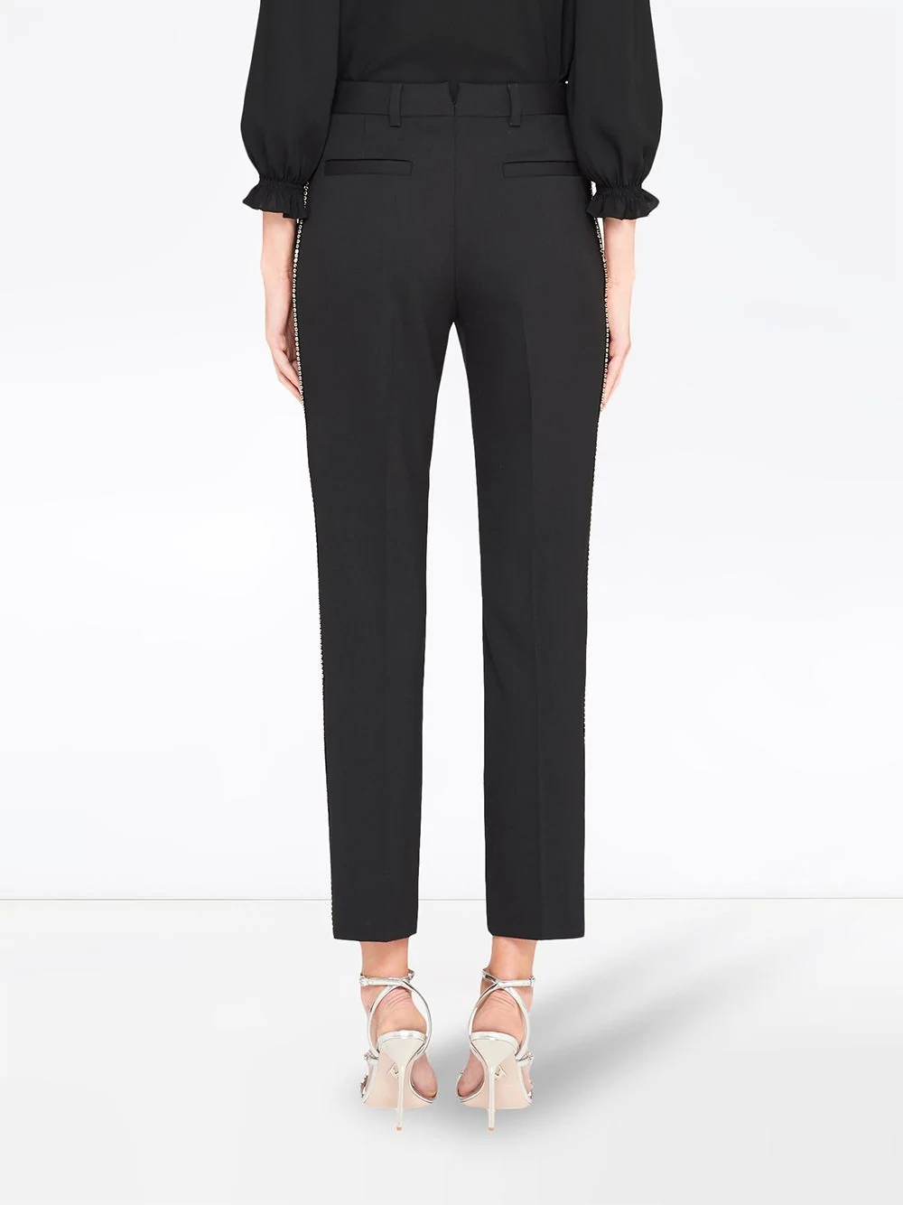 crystal-embellished tailored trousers - 4