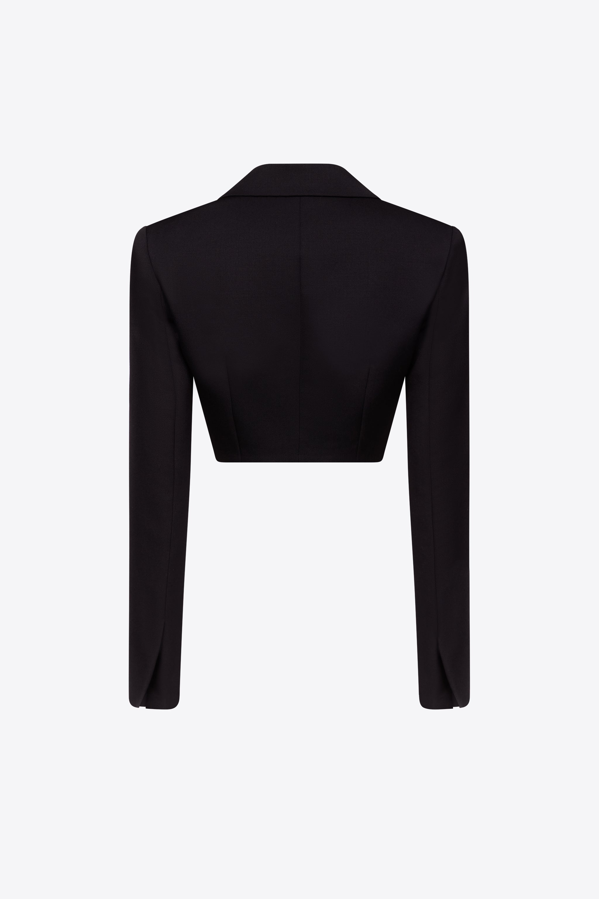 CRYSTAL BROOCH CROPPED JACKET - 2