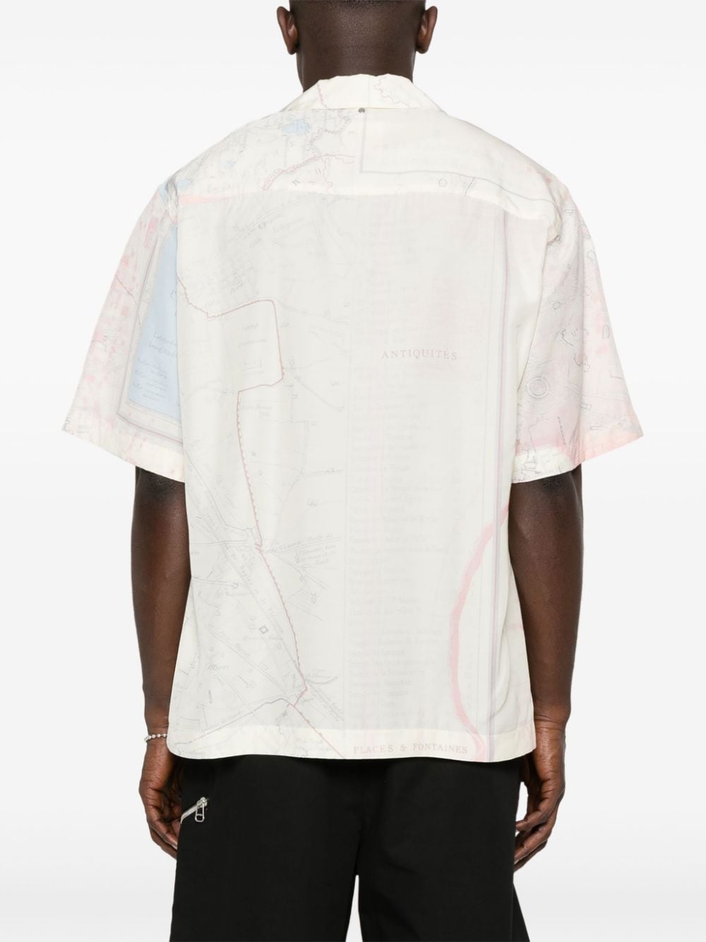 map-print short-sleeves shirt - 4