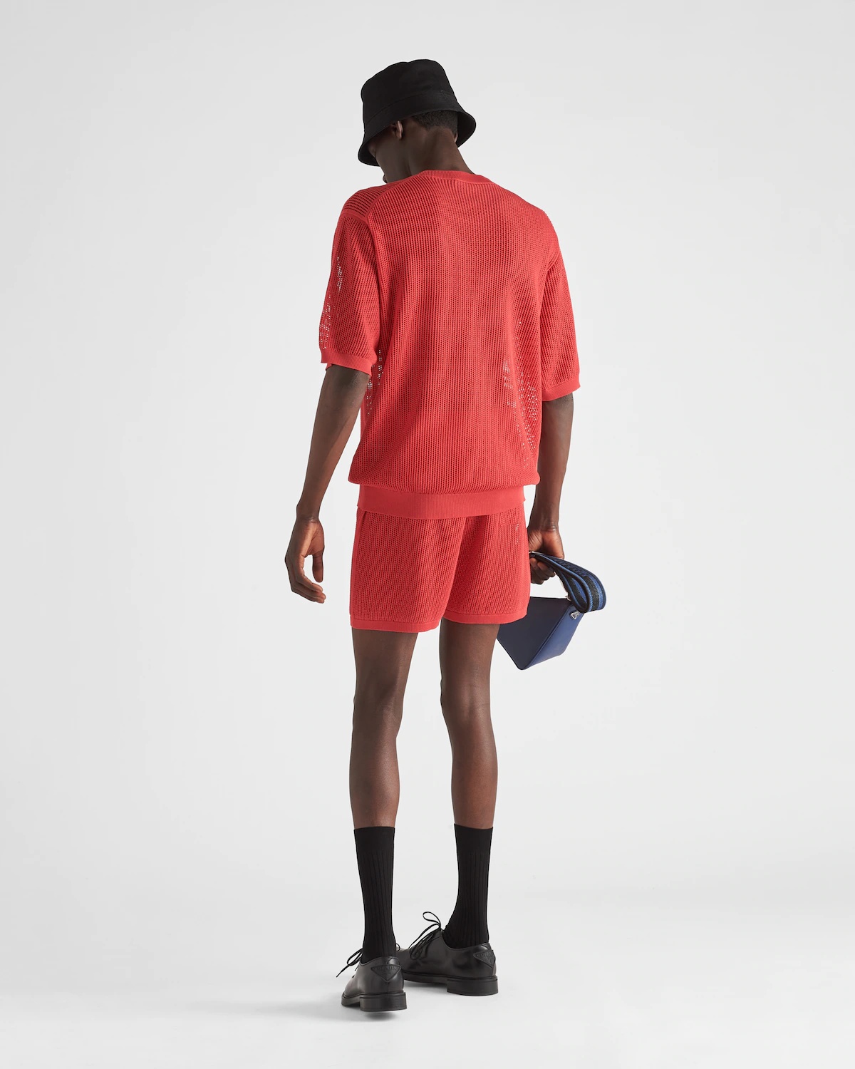 Cotton and silk mesh knit shorts - 5