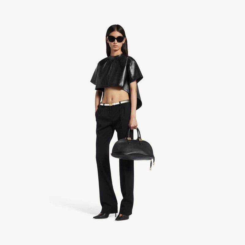 BALENCIAGA Women's Train Cropped T-shirt in Black outlook