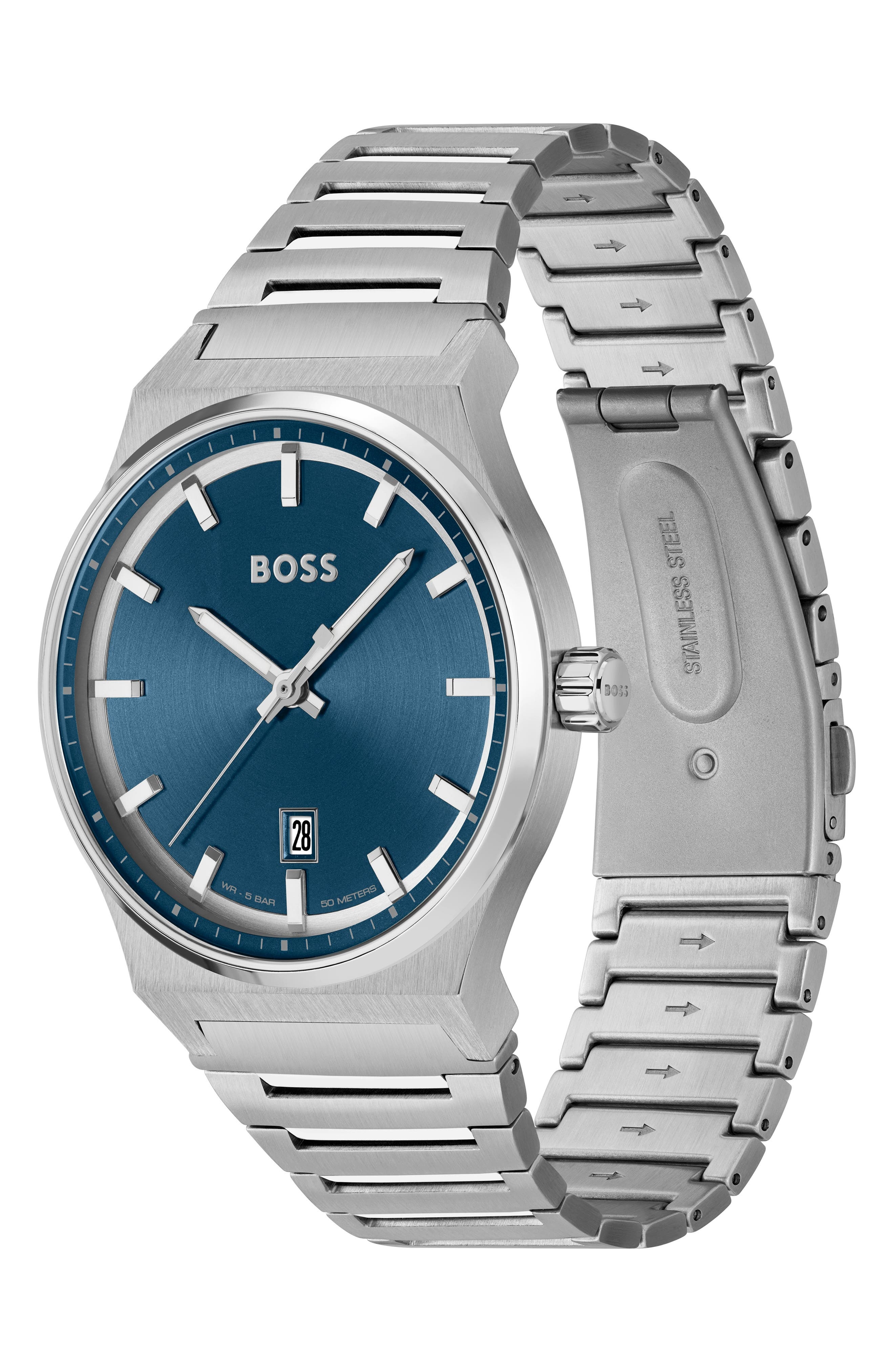 BOSS Candor Bracelet Watch, 41mm in Blue at Nordstrom - 3