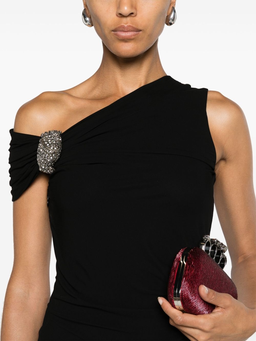 asymmetric crystal-knot minidress - 5
