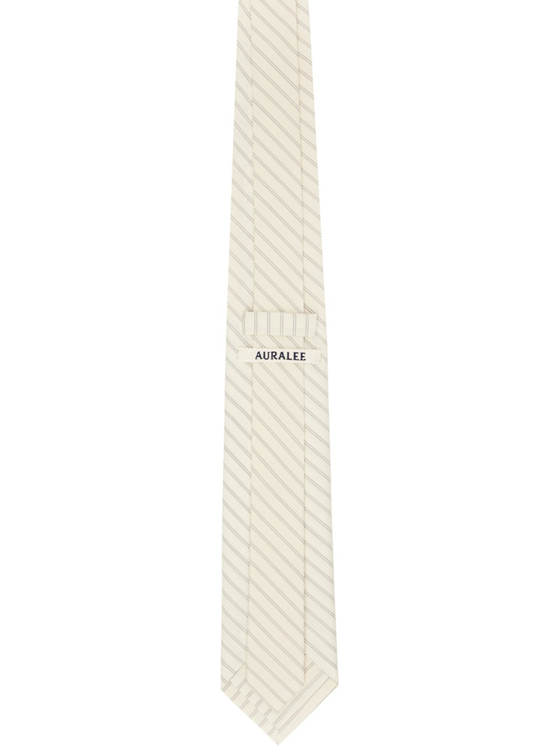 AURALEE Off-White Super Fine Wool Stripe Tie outlook
