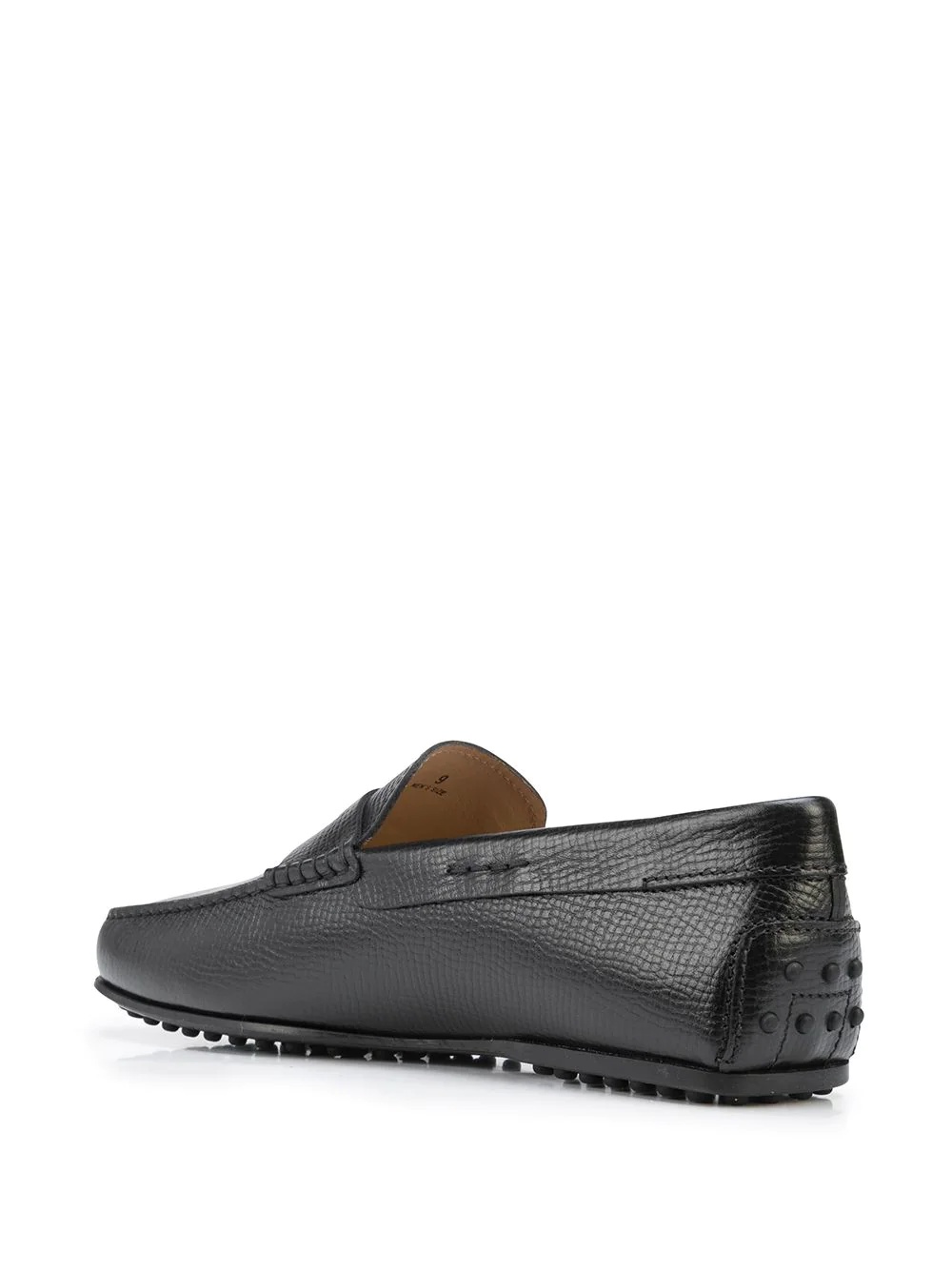 grained leather penny loafers - 3