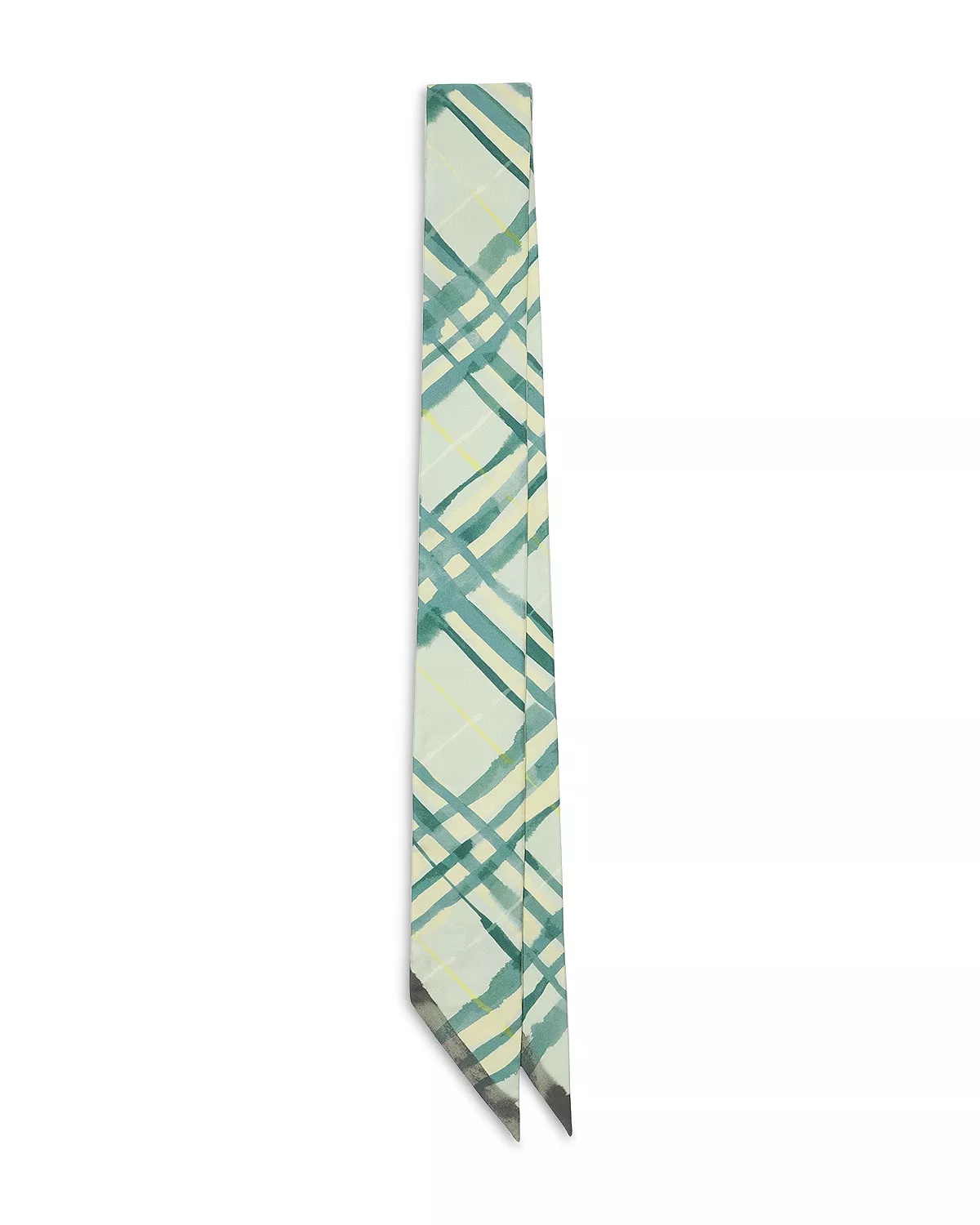 Skinny Reversible Check Silk Scarf - 1