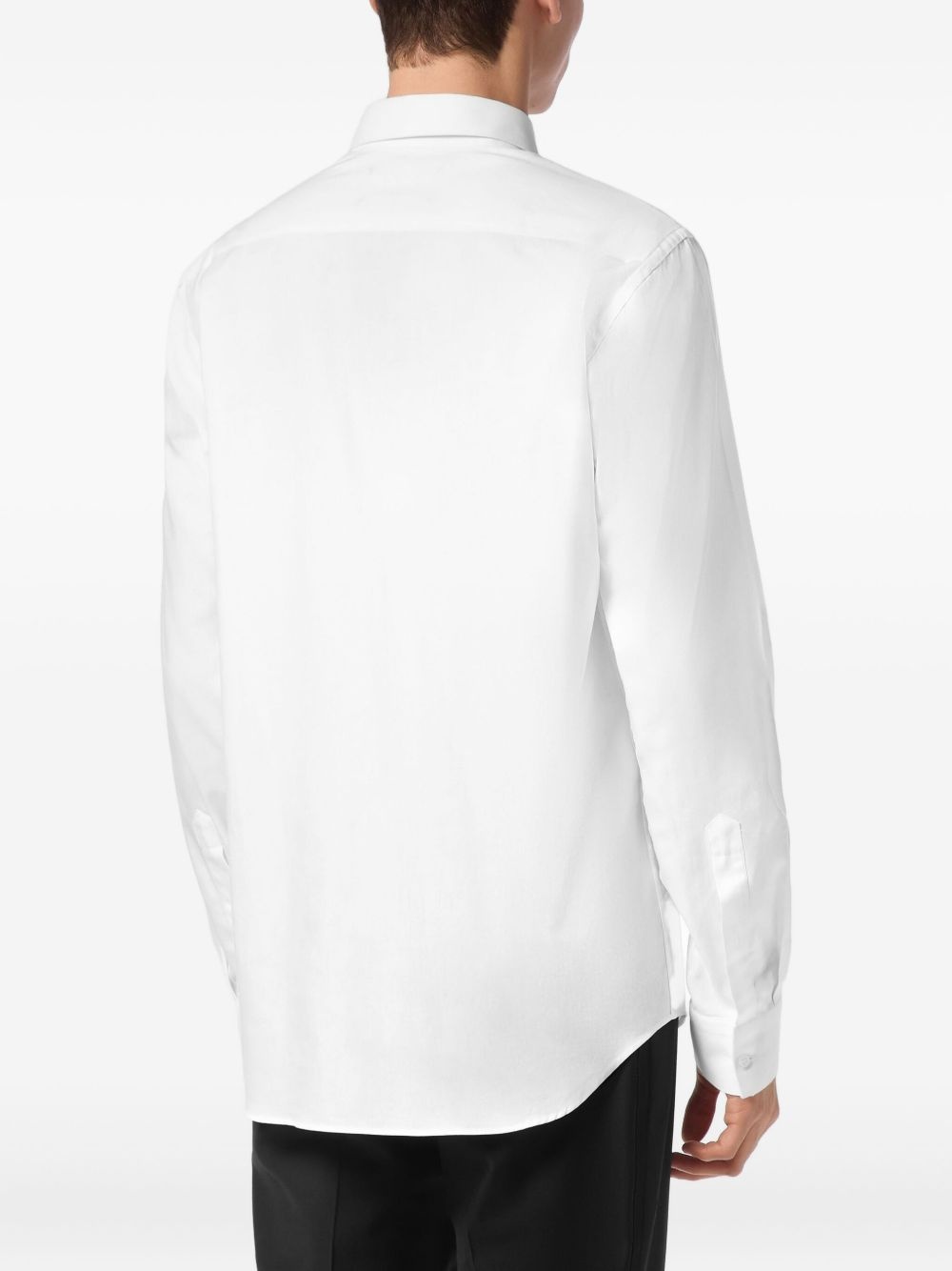 skull-embroidered button-up shirt - 4