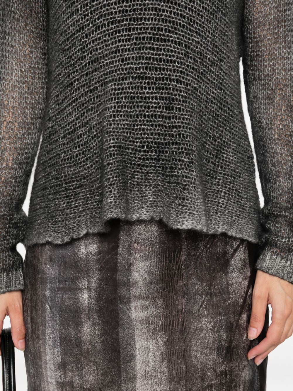open-knit long-sleeve sweater - 5