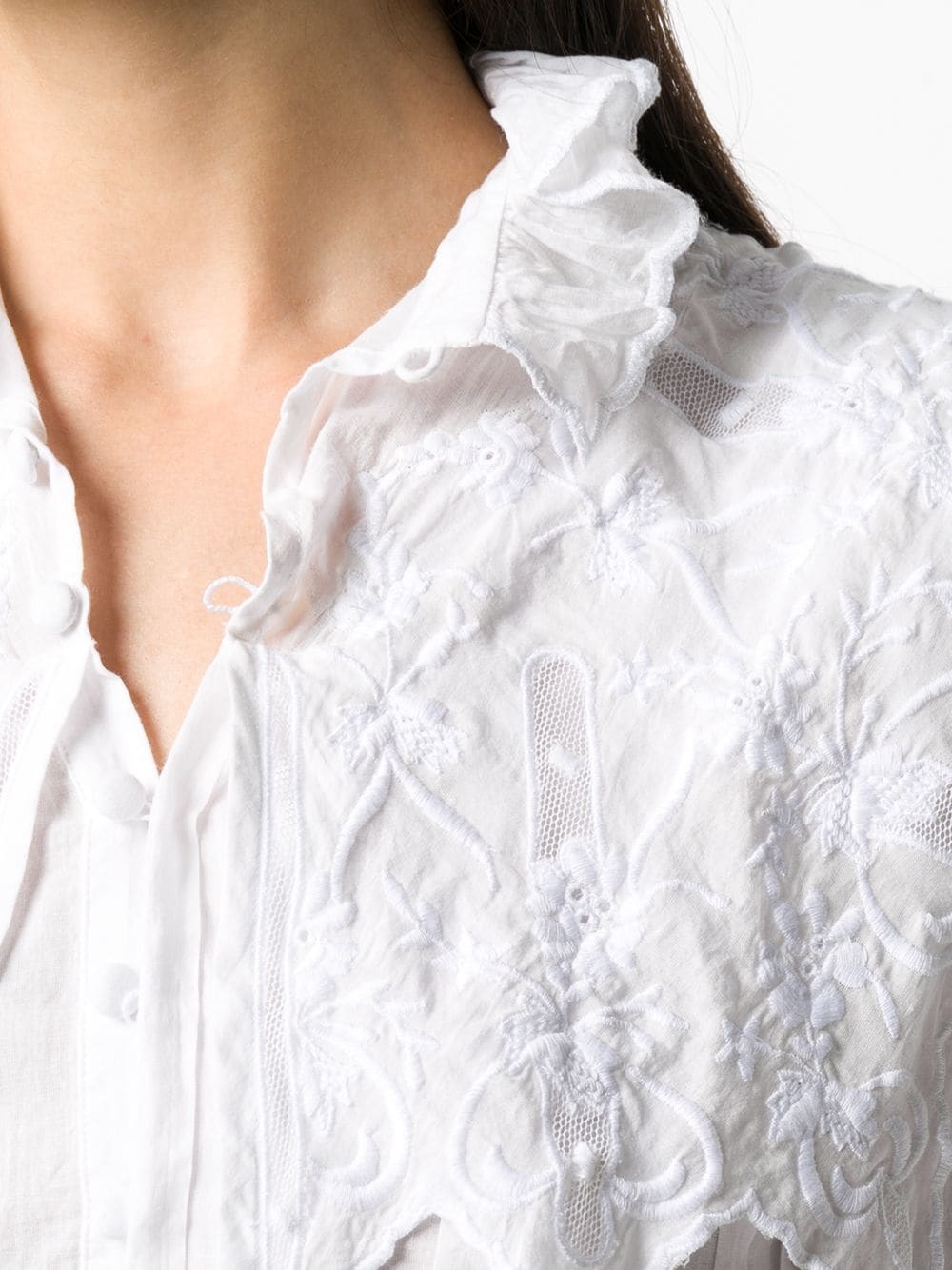 embroidered lace shirt - 5