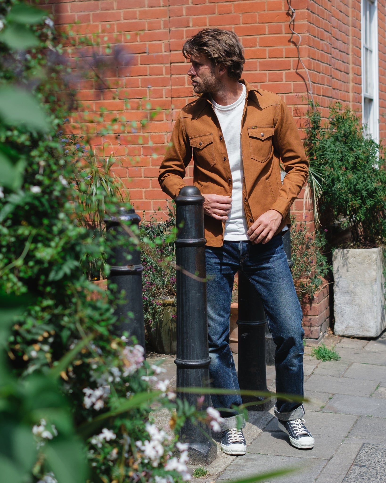 17OZ COTTON DUCK CPO SHIRT - BROWN - 4