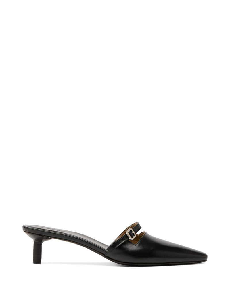 buckled-strap point-toe mules 1