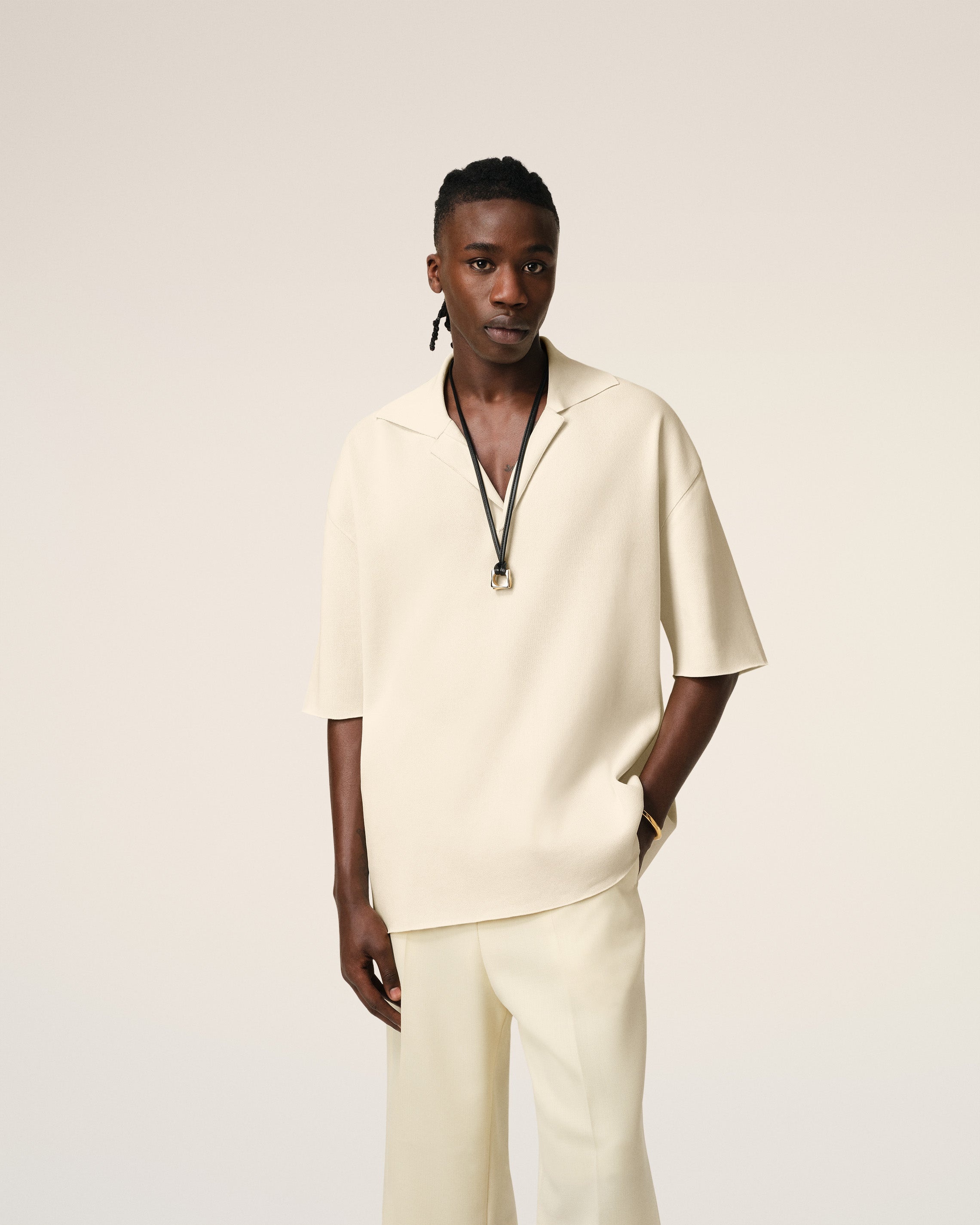 BEIGE SHORT SLEEVE POLO - 3