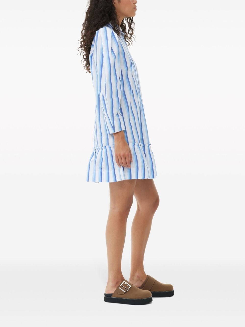 striped organic cotton shirtdress - 3