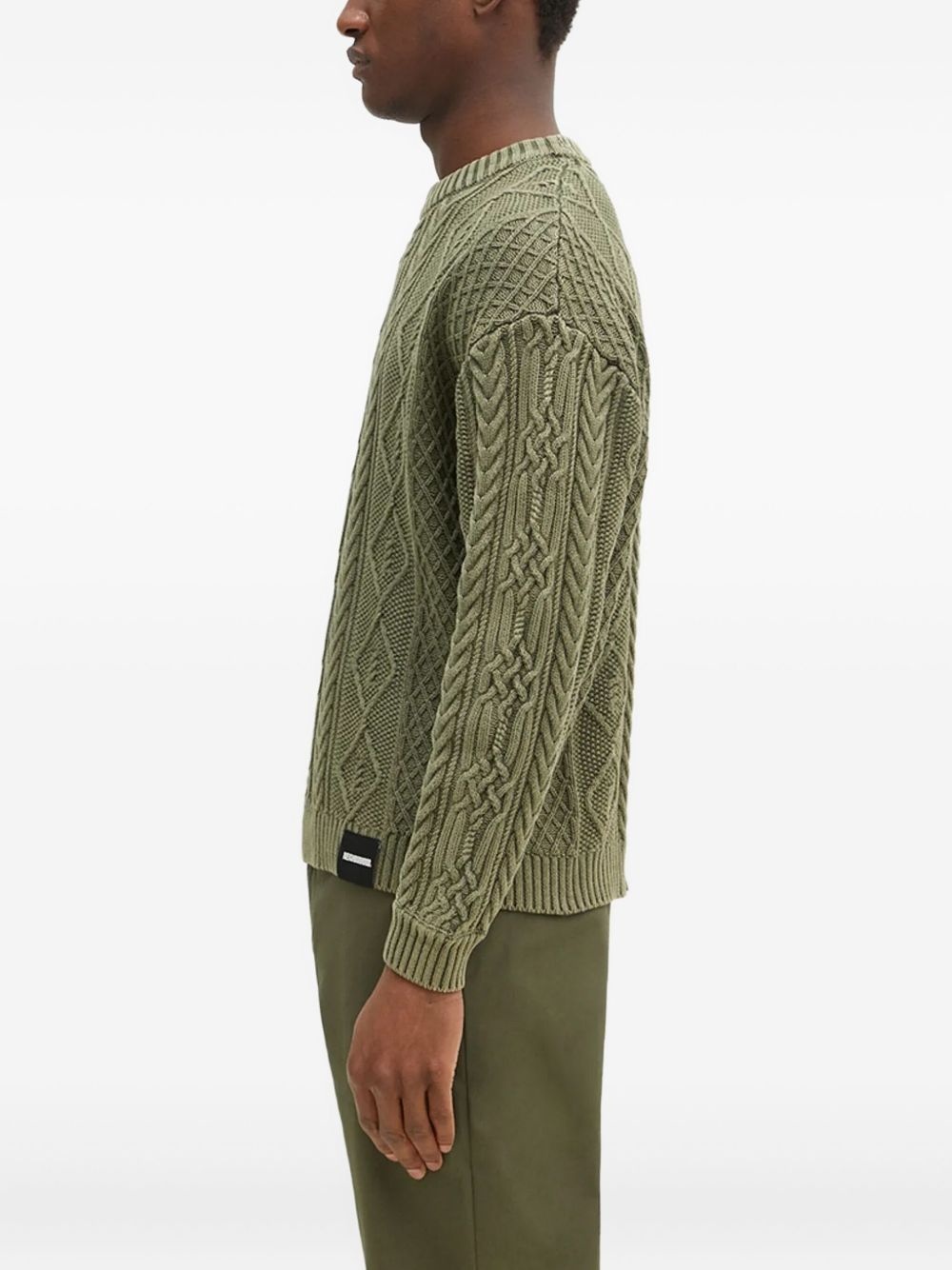 cable-knit diamond-pattern jumper - 2