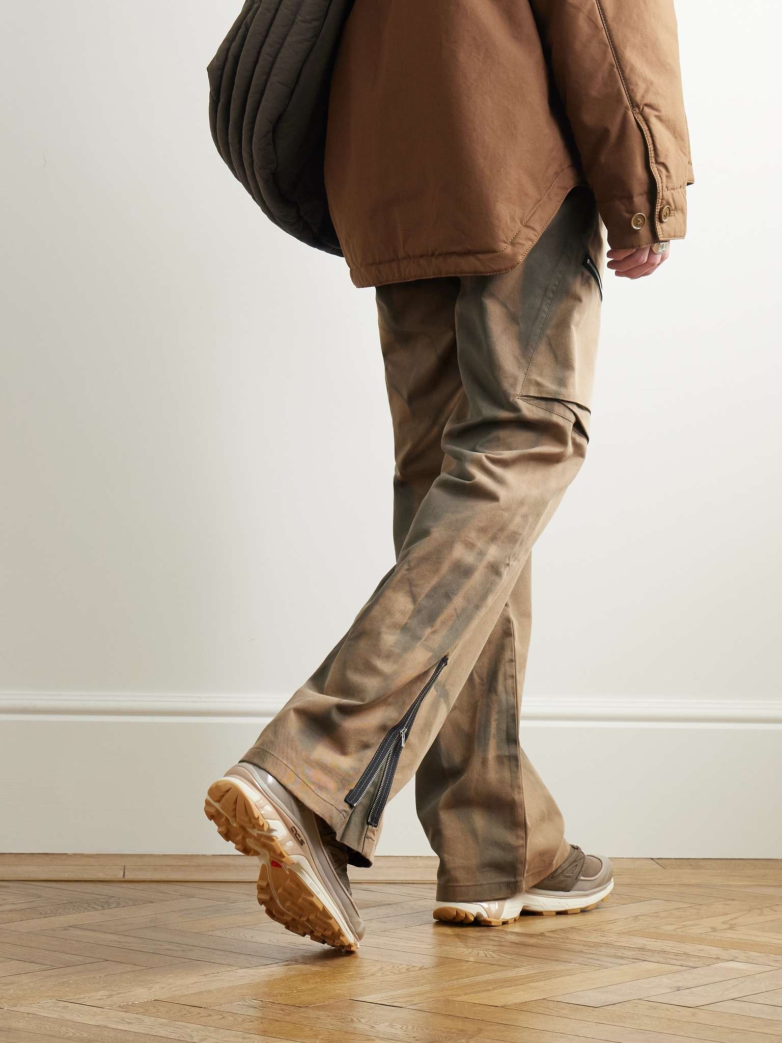 Straight-Leg Sun-Bleached Zip-Embellished Cotton-Blend Twill Trousers - 5